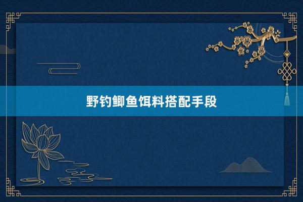 野钓鲫鱼饵料搭配手段
